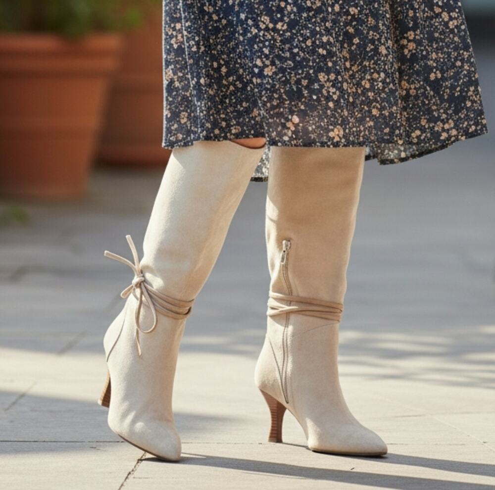 Bijou Knee High Boots, Women's Size 6W